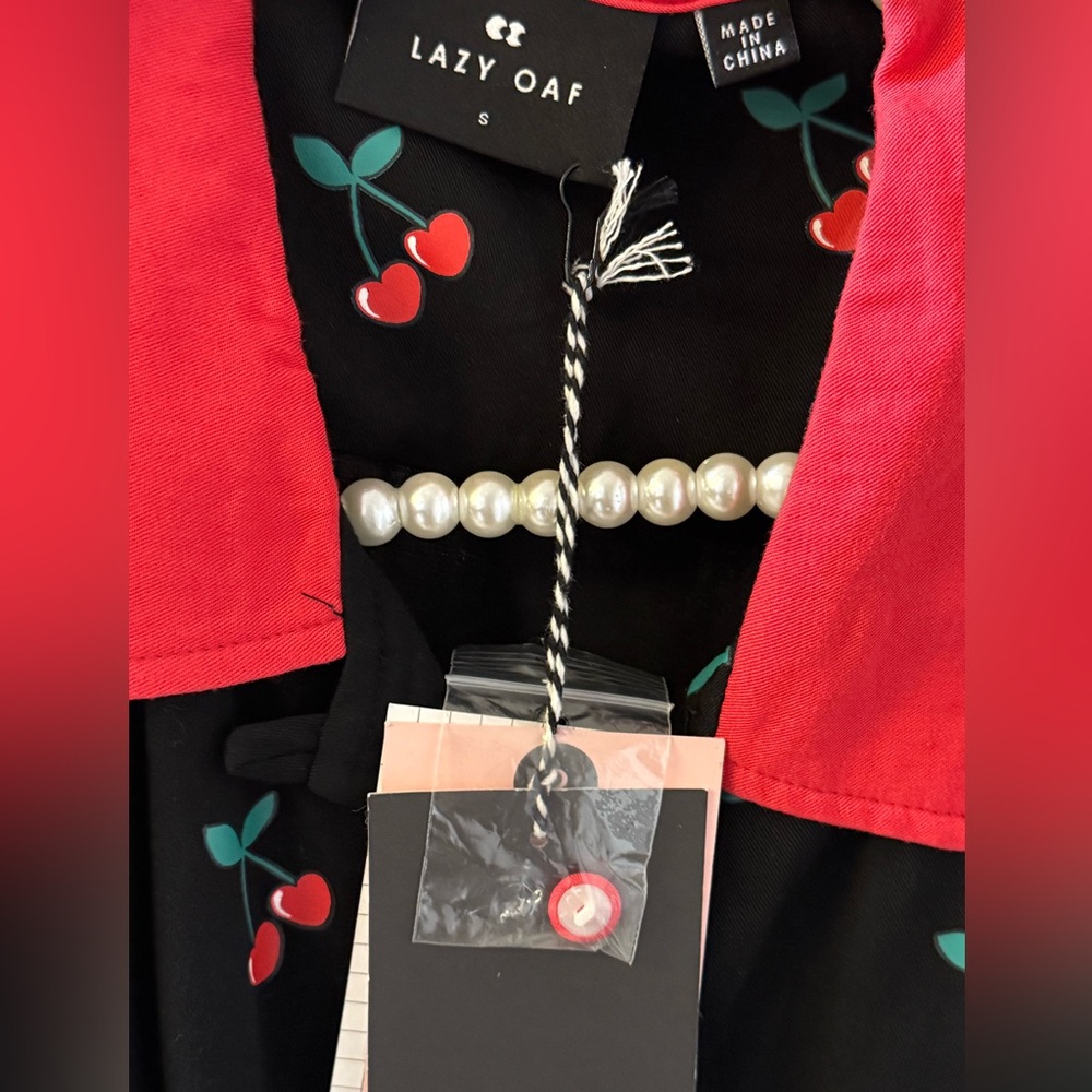 Lazy Oaf Cherry Print Bowling Shirt 👕 🎳 - Picture 6 of 9